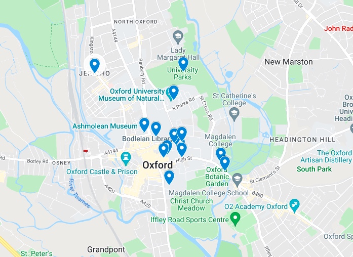 Oxford Day Trip Map 